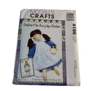 sewing pattern McCalls 4186 Sophie Everyday Clothes dolls dollmaking UNCUT